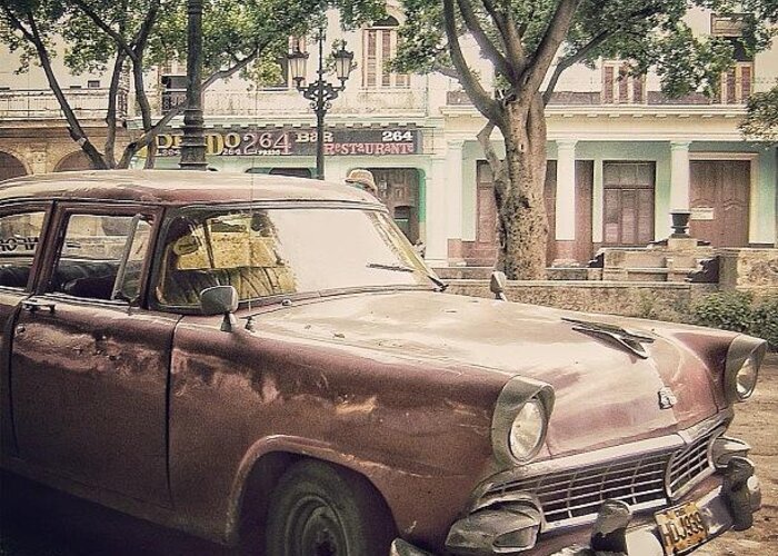Instagrammer Greeting Card featuring the photograph Paseo Del Prado - Havana (american Car by Joel Lopez