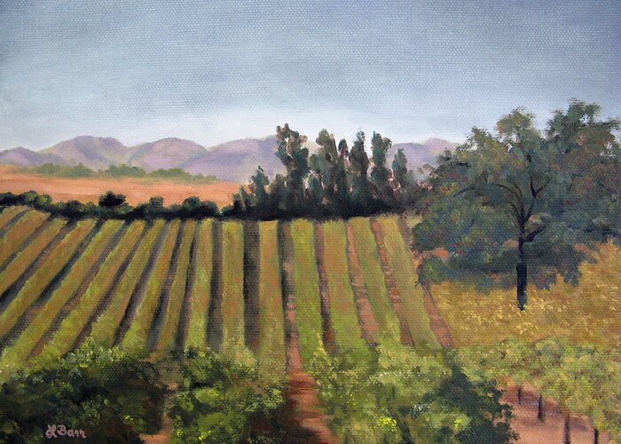 Paso Robles Greeting Card featuring the painting Paso Robles Vineyard I by Lisa Barr