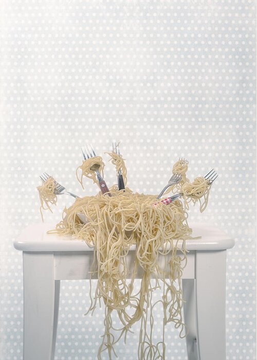 Spaghetti Greeting Card featuring the photograph Pasta For Five by Joana Kruse