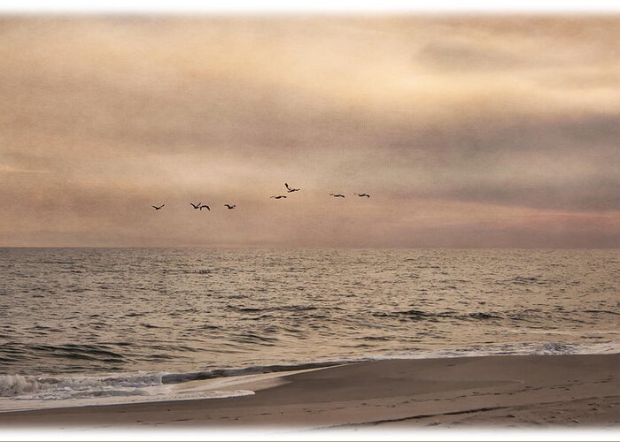 Ocean Greeting Card featuring the photograph Pastel Skies by Cathy Kovarik