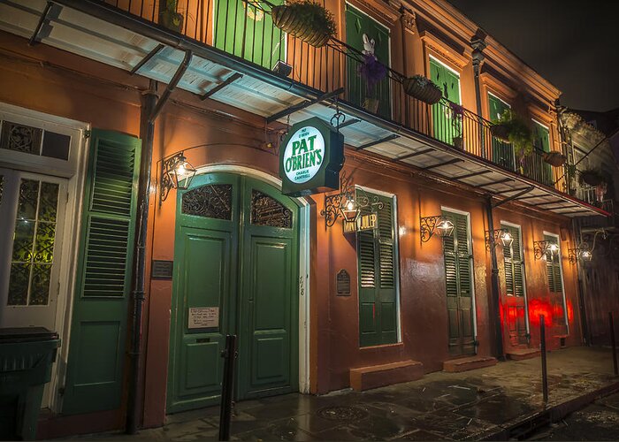 Pat O�brien�s Greeting Card featuring the photograph Pat OBriens New Orleans by David Morefield