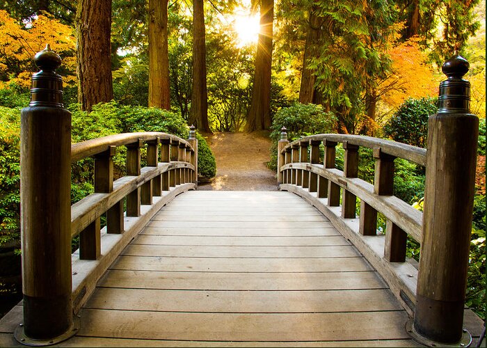 Portland Japanese Garden Greeting Card featuring the photograph Path to wisdom by Kunal Mehra