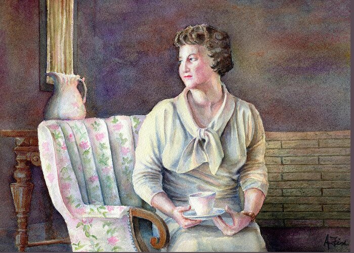 Woman Portrait Greeting Card featuring the painting Patricia by Arthur Fix