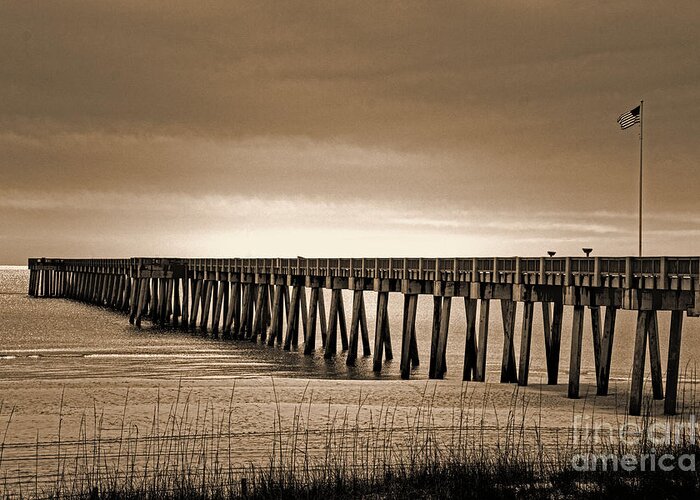 Art Prints Greeting Card featuring the photograph PC Beach Pier by Dave Bosse
