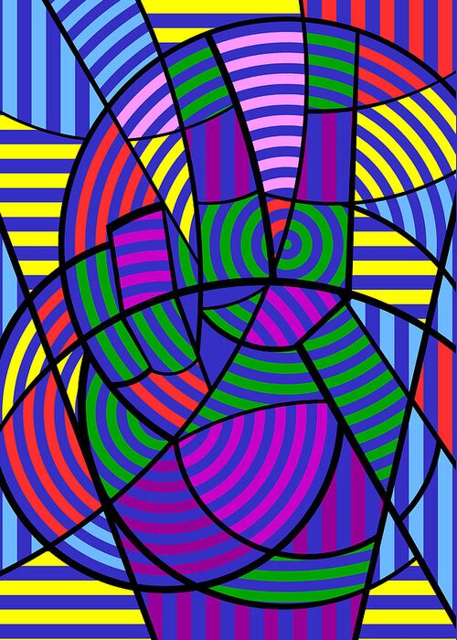 Colorful Greeting Card featuring the digital art Peace 3 of 12 by Randall J Henrie