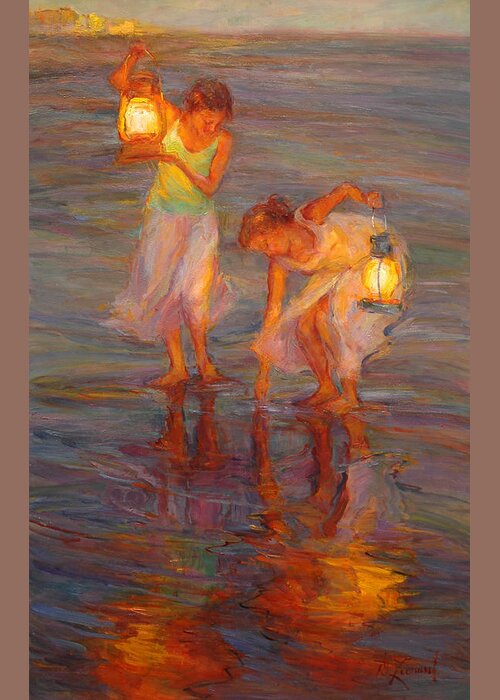 Beach Greeting Card featuring the painting Peace by Diane Leonard