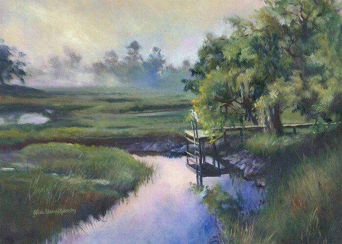 Charleston Greeting Card featuring the painting Peace Like a River by Alice Grimsley