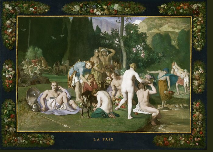 Pierre Puvis De Chavannes Greeting Card featuring the painting Peace by Pierre Puvis de Chavannes