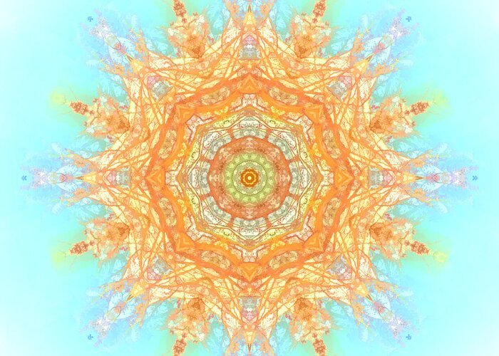 Mandala Greeting Card featuring the digital art Peaceful Mandala by Beth Venner