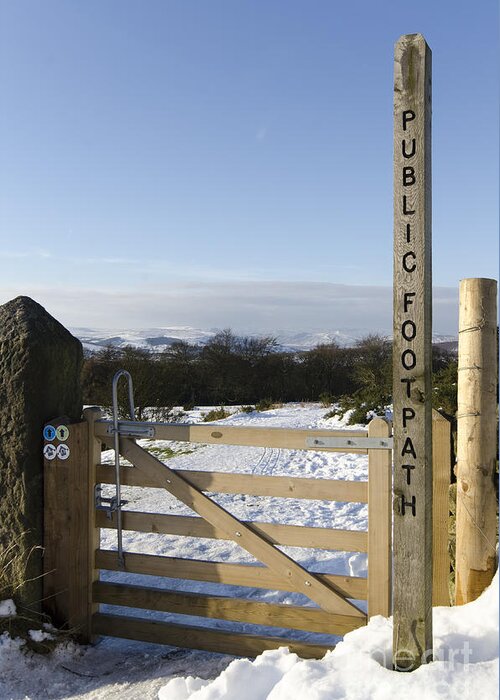Footpath Greeting Card featuring the photograph Peak District footpath by Steev Stamford