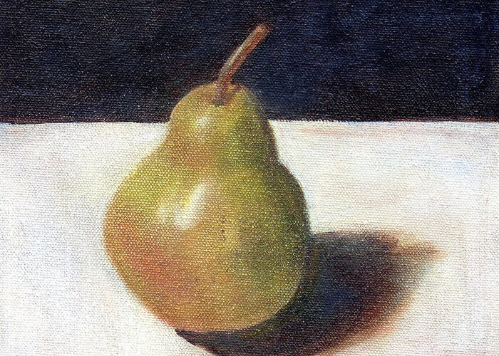Still Life Greeting Card featuring the painting Pear I by Laurel Best