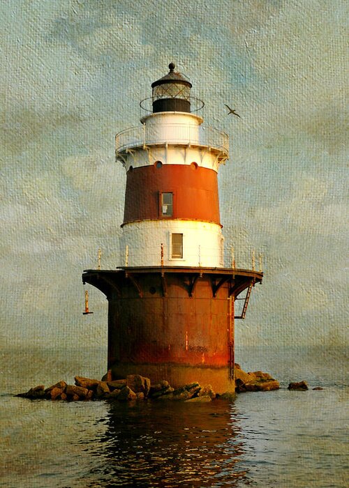 Lighthouse Greeting Card featuring the photograph Peck's Ledge by Diana Angstadt