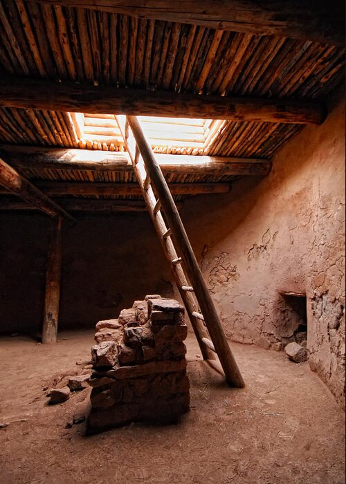 Sherry Day Greeting Card featuring the photograph Pecos Kiva Ladder by Ghostwinds Photography