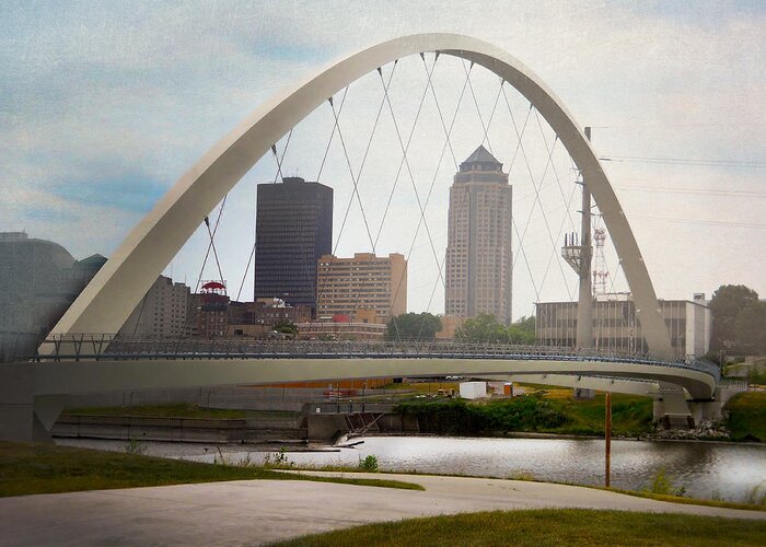 Iowa Greeting Card featuring the photograph Pedestrian Bridge by Judy Hall-Folde
