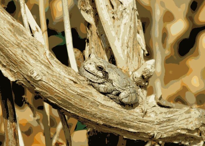 Tree Frog Greeting Card featuring the digital art Peepers by Tg Devore