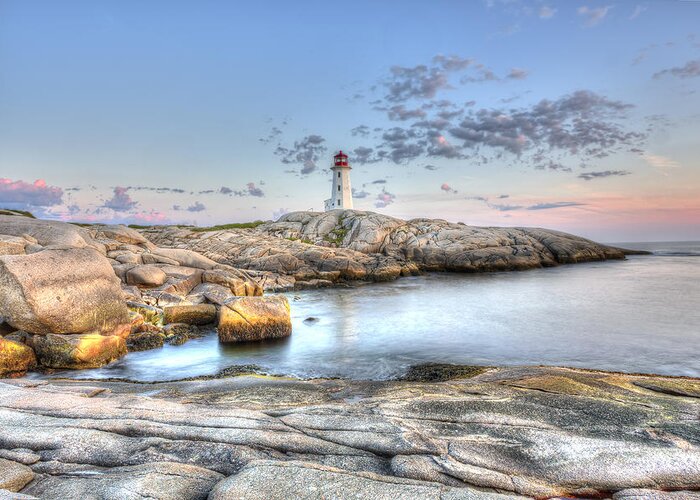 Peggy's Cove Greeting Card featuring the photograph Peggy's Cove Lighthouse by Shawn Everhart