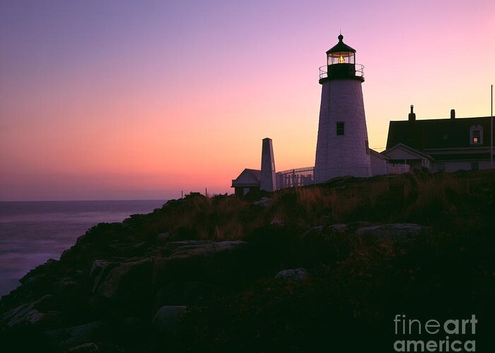 Lighthouse Greeting Card featuring the photograph Pemaquid Point Light by Rafael Macia
