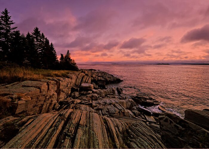 Pemaquid Point Greeting Card featuring the photograph Pemaquid Point Sunset by Mitchell R Grosky