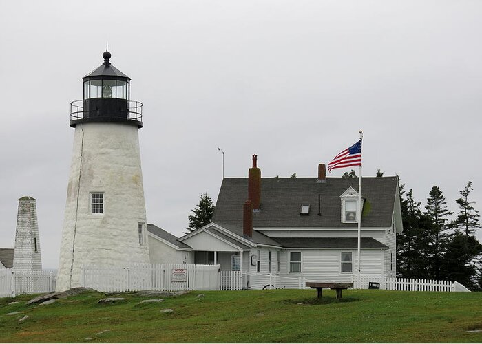 Lighthouse Greeting Card featuring the photograph Pemaquid's Lighthouse 3 by Jean Macaluso
