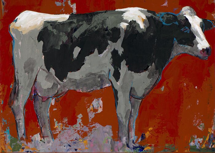 Cow Greeting Card featuring the painting People Like Cows #3 by David Palmer