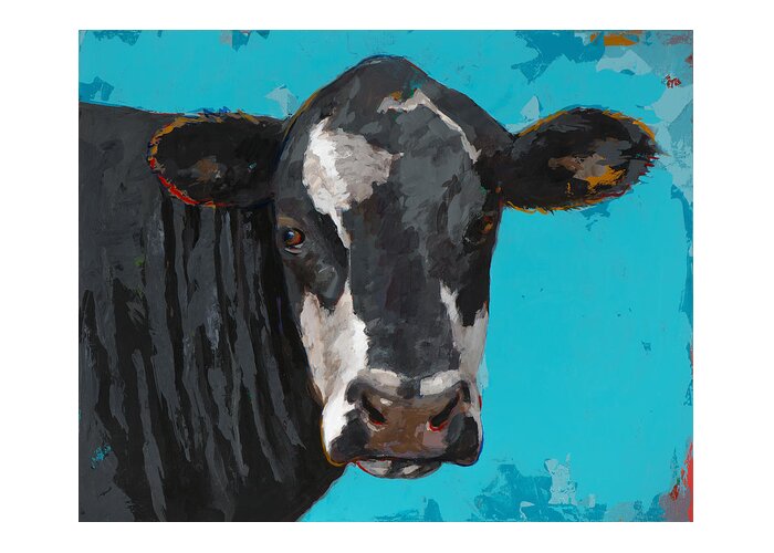 Cow Greeting Card featuring the painting People Like Cows #8 by David Palmer