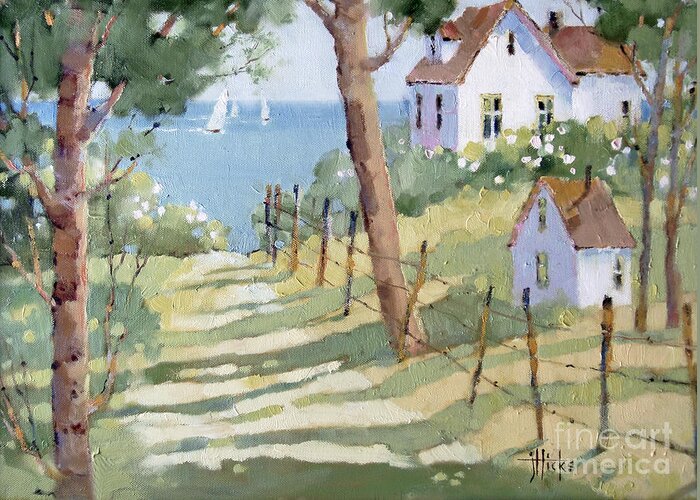 Nantucket Greeting Card featuring the painting Perfectly Peaceful Nantucket by Joyce Hicks