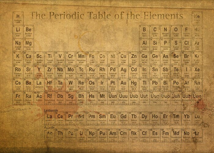 Periodic Greeting Card featuring the mixed media Periodic Table of the Elements by Design Turnpike