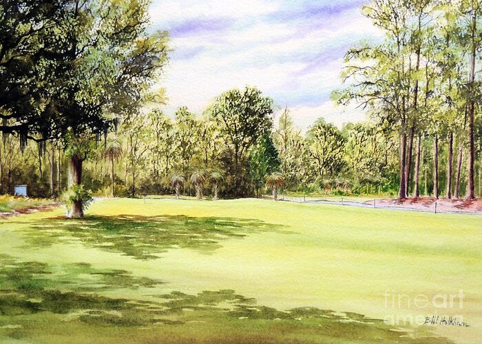 Perry Golf And Country Club Greeting Card featuring the painting Perry Golf Course Florida by Bill Holkham