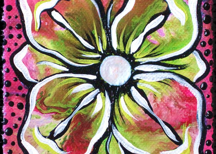 Flower Greeting Card featuring the painting Petit Flower by Shadia Derbyshire