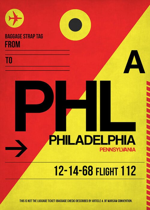 Philadelphia Greeting Card featuring the digital art Philadelphia Luggage Poster 2 by Naxart Studio