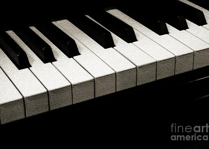 Piano Greeting Card featuring the photograph Piano Keys Coffee Tone by Andee Design