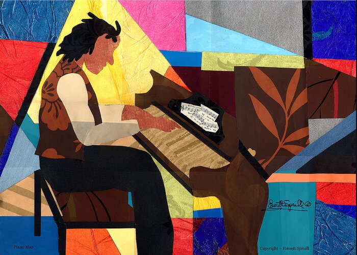 Everett Spruill Greeting Card featuring the painting Piano Man by Everett Spruill
