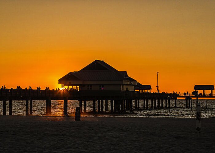 Clearwater Beach Greeting Card featuring the photograph Pier 60 Sunset by Jane Luxton