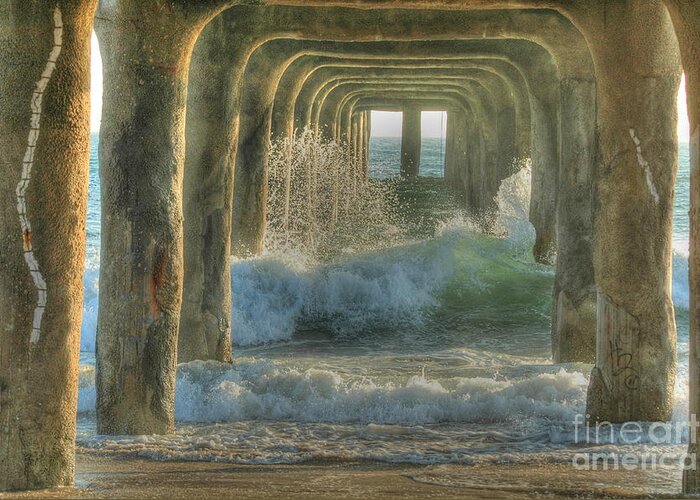 Pier Greeting Card featuring the photograph Pier Arches by Richard Omura