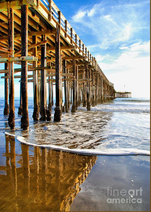 Ventura Greeting Card featuring the photograph Pier Reflection by Norma Warden