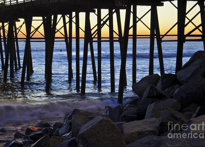 Pier Greeting Card featuring the photograph Pier Through by Bridgette Gomes
