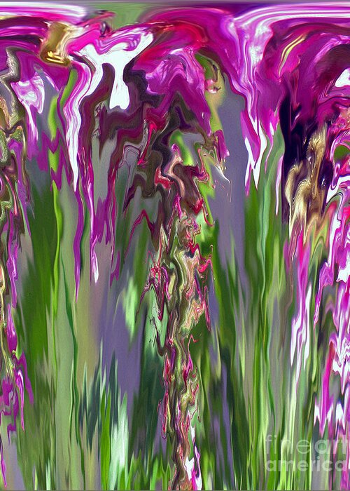 Organic Impressions Collection Greeting Card featuring the photograph Pink And Green Floral by Cedric Hampton