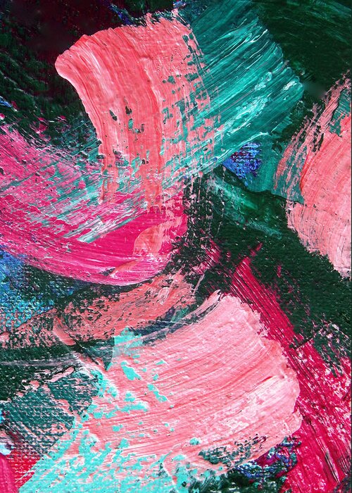 Modern Art Print Greeting Card featuring the painting Pretty Pink Abstract by David Clode