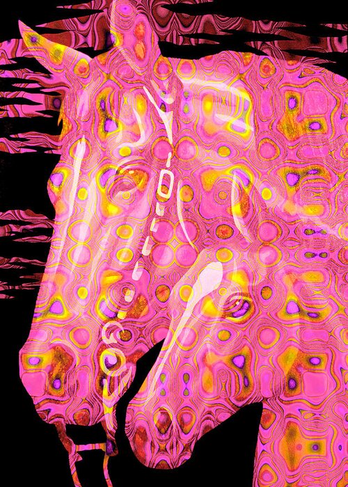 Horses Greeting Card featuring the painting Pink Horses by Steve Fields