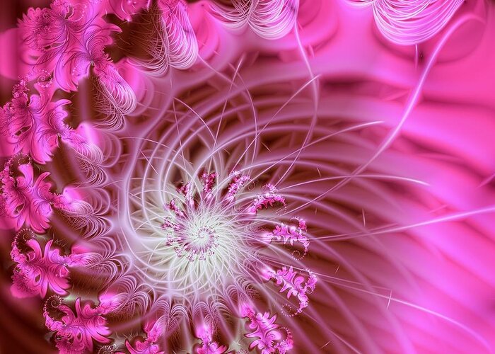 Pink Greeting Card featuring the digital art Pink by Lena Auxier