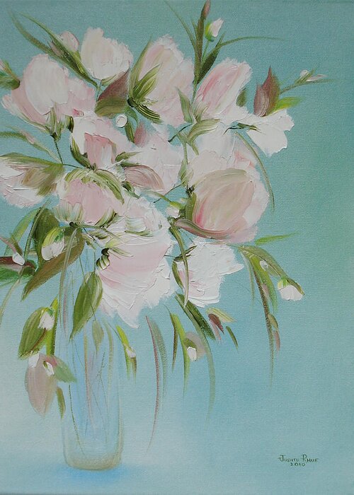 Flowers Greeting Card featuring the painting Pink Petals by Judith Rhue