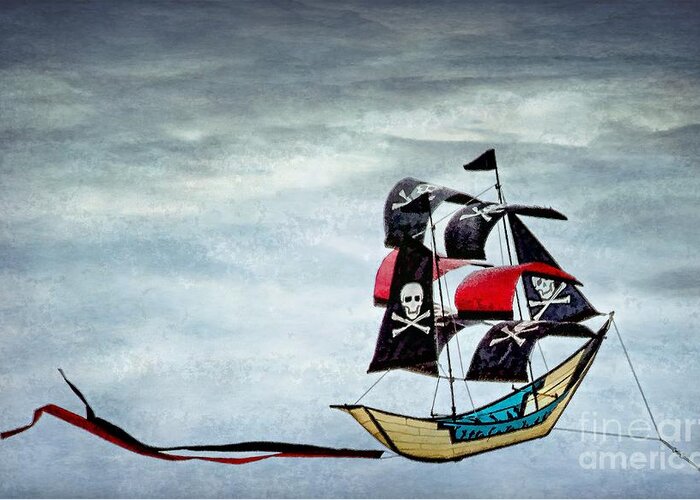 Kite Greeting Card featuring the photograph Pirate Ship by Peggy Hughes