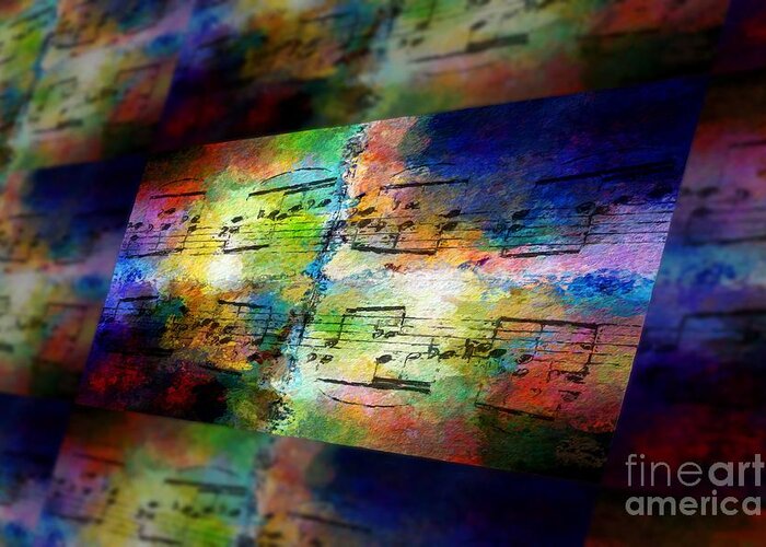 Music Greeting Card featuring the digital art Pitch Space 2 by Lon Chaffin
