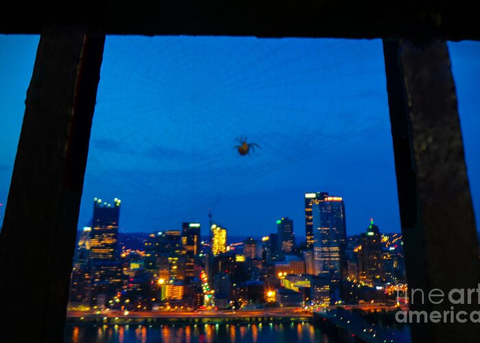 Pittsburgh Greeting Card featuring the photograph Pittsburgh Skyline At Night by Charlie Cliques