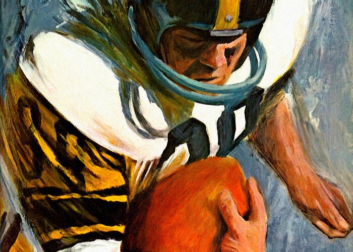 Pittsburgh Steelers Greeting Card featuring the painting Pittsburgh Steelers 1966 Vintage Print by Big 88 Artworks