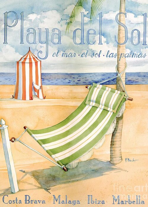 Beach Greeting Card featuring the painting Playa del Sol by Paul Brent