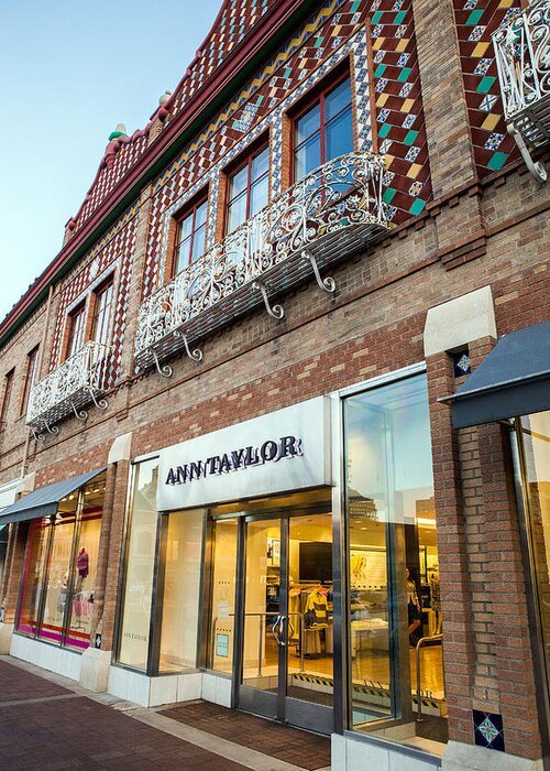 Ann Taylor Greeting Card featuring the photograph Plaza Store by Sennie Pierson