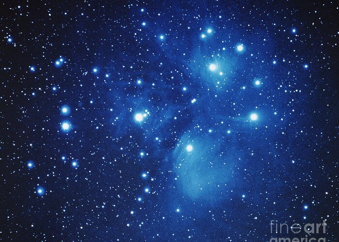 M45 Greeting Card featuring the photograph Pleiades Star Cluster by Jason Ware