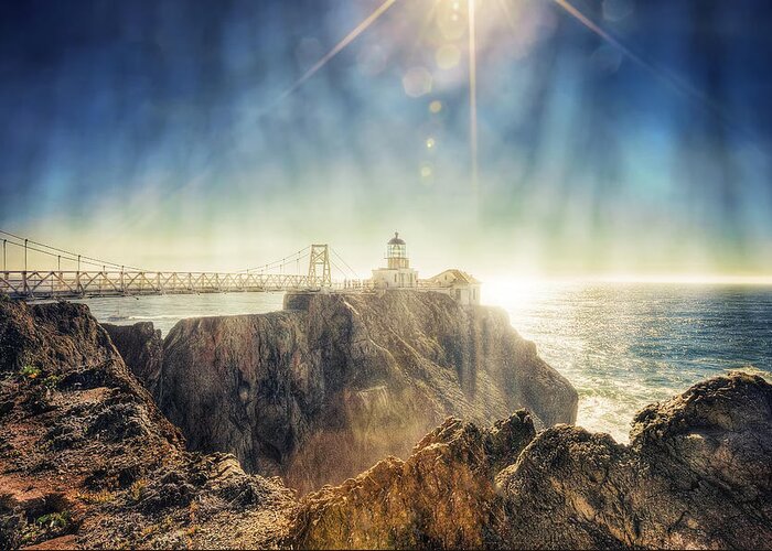 Lighthouses Greeting Card featuring the photograph Point Bonita Lighthouse - Marin Headlands 3 by Jennifer Rondinelli Reilly - Fine Art Photography