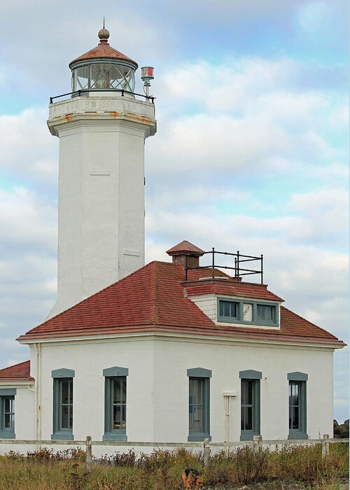 Point Wilson Lighthouse Greeting Card featuring the photograph Point Wilson Lighthouse by E Faithe Lester